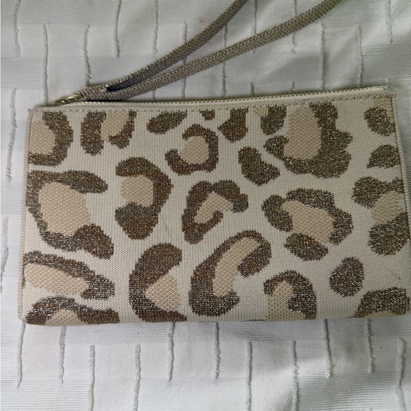 rothy’s sparkly leopard print wristlet pouch wallet - Picture 2 of 3